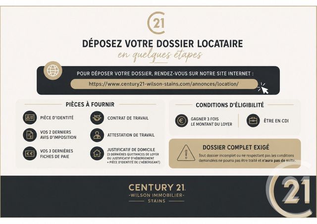 Appartement F1 à louer - 1 pièce - 29.46 m2 - ST DENIS - 93 - ILE-DE-FRANCE - Century 21 Wilson Immobilier