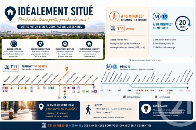 Appartement F3 à vendre - 3 pièces - 56.0 m2 - STAINS - 93 - ILE-DE-FRANCE - Century 21 Wilson Immobilier